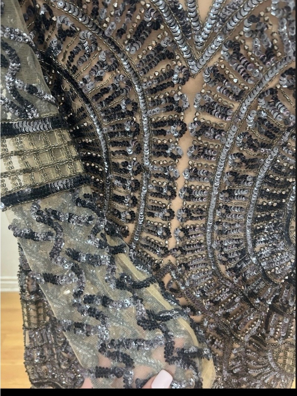Jovani Embellished Blue Beaded Dress Size 2 - Picture 5 of 6